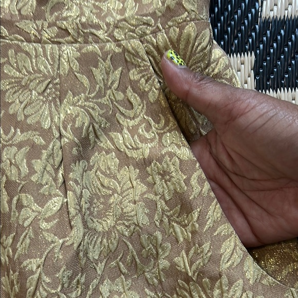J. Crew Gold + Beige Floral Brocade Mini Dress - Picture 3 of 5